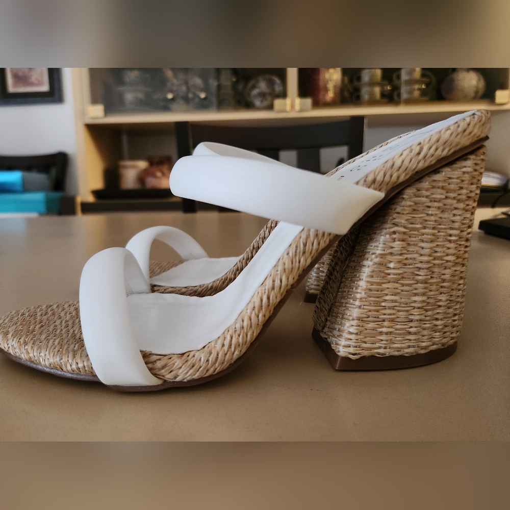 ShuShop Gardenia Wicker Block Heel Slide Sandal - NIB - Picture 4 of 15